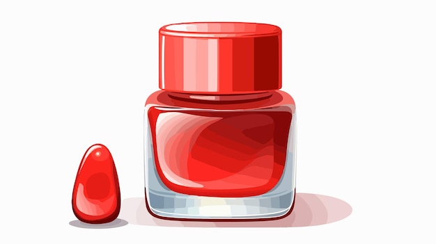 El juguetón de esmalte de uñas rojo al estilo de los dibujos animados