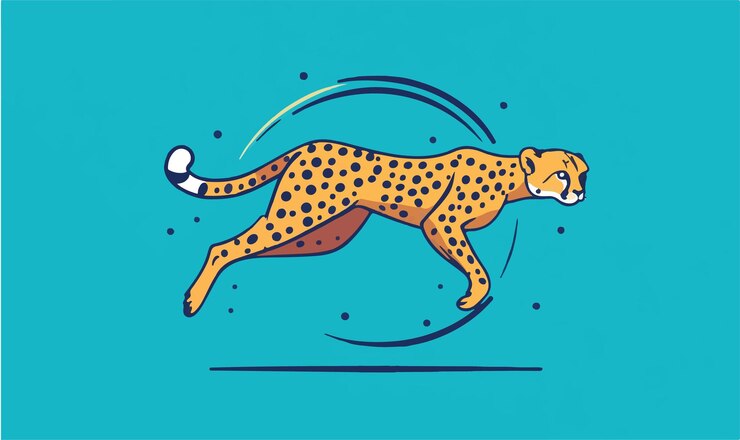 Vector el juguetón leap cute vector icon de un guepardo