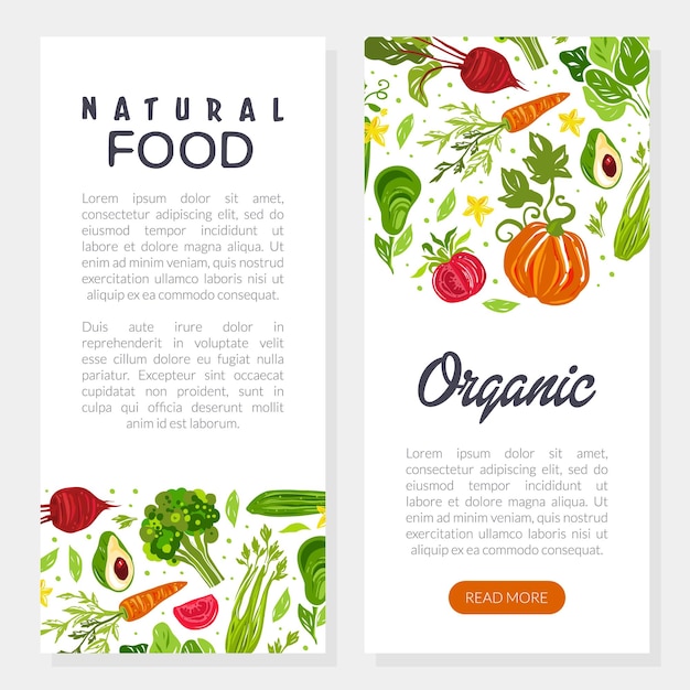 Juicy Vegetables Diseño dibujado a mano con plantilla de tarjeta vectorial de nutrición estacional cruda