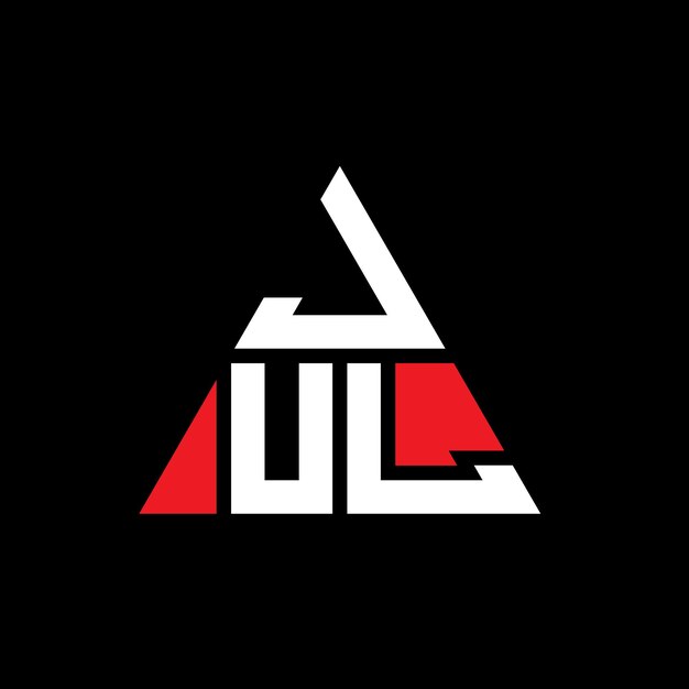 JUL diseño de logotipo de letra triangular con forma de triángulo JUL diseño del logotipo triangular monograma JUL triángulo vector logotipo plantilla con color rojo JUL logo triangular sencillo elegante y lujoso logotipo