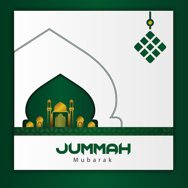 Jummah mubarak desea banner para las redes sociales