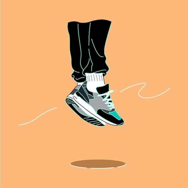 Vector jump on air sneaker estilo de vida elegante moda