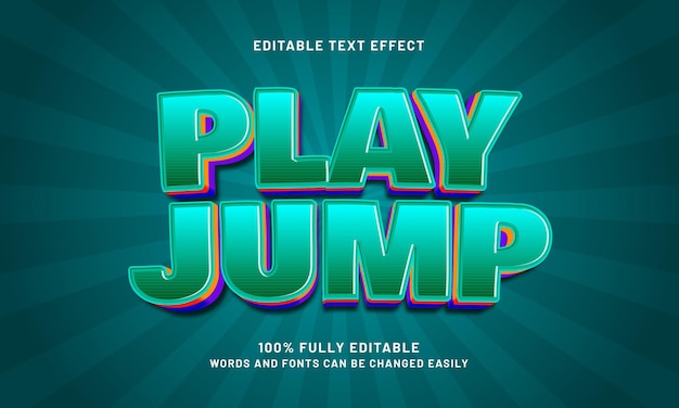 jump play efectos de texto editables con un tema de juego y niños