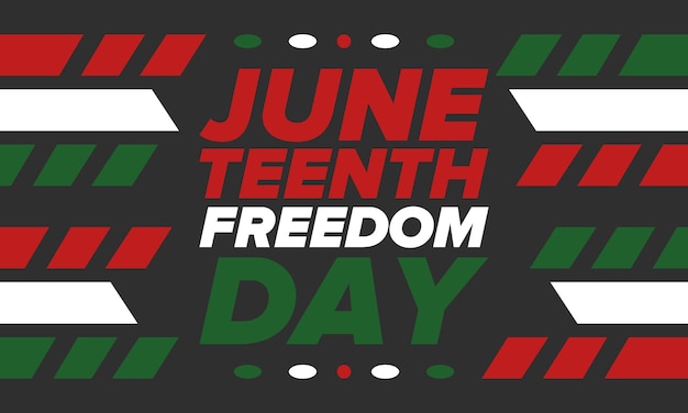 Juneteenth Día de la Independencia Día de la Libertad o Emancipación Día de las vacaciones afroamericanas Cartel vectorial