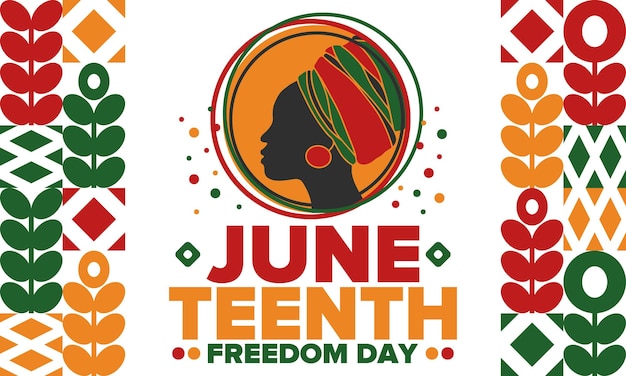 Juneteenth Día de la Independencia Día de la Libertad o Emancipación Día de las vacaciones afroamericanas Cartel vectorial