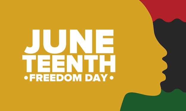 Juneteenth día de la independencia en junio día de la libertad o emancipación historia afroamericana vector