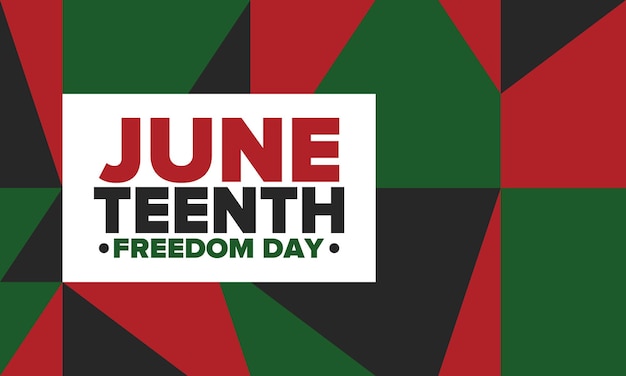 Juneteenth Día de la Independencia en junio Día de la libertad o emancipación Historia afroamericana Vector