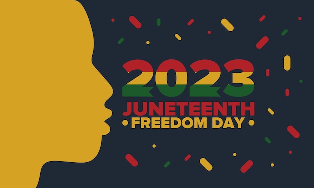 Juneteenth Día de la Independencia en junio Día de la libertad o emancipación Historia afroamericana Vector