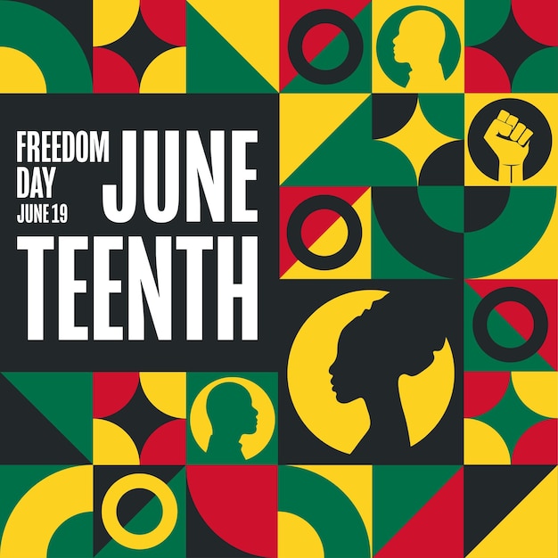 Juneteenth freedom day 19 de junio concepto de vacaciones plantilla para cartel de tarjeta de banner de fondo con inscripción de texto vector eps10 ilustración