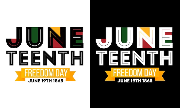 Juneteenth Freedom Day 19 de junio o celebración de la historia afroamericana Banner festivo