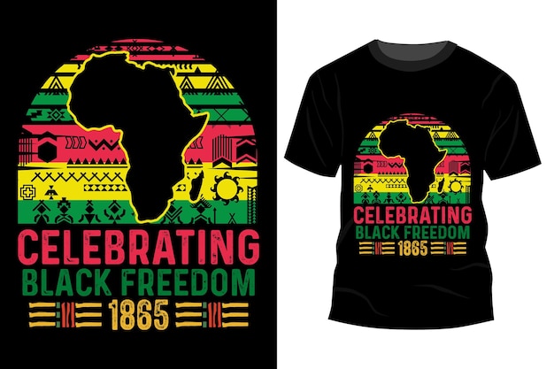 Juneteenth TShirt Diseño historia negra Ilustración vectorial