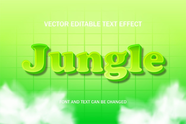 Jungle cloud colorido efecto de texto editable 3d estilo de fuente plantilla fondo papel tapiz banner flyer