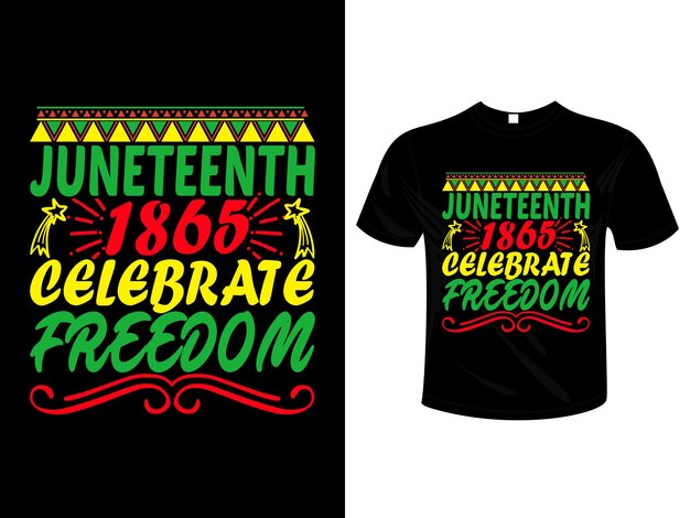 Junio 1865 celebrar la libertad diseño de camiseta tipografía letras diseño de mercadería