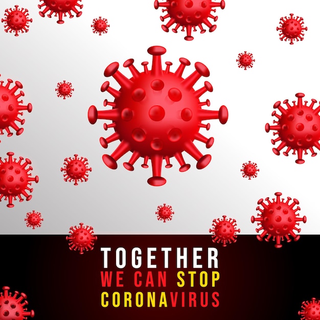 Juntos podemos detener el cartel de motivación del coronavirus para la epidemia coronavirus breaking the world