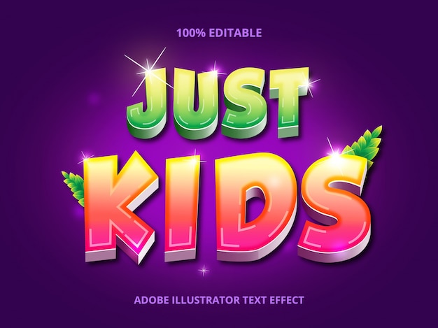 Just kids - efecto de fuente editable