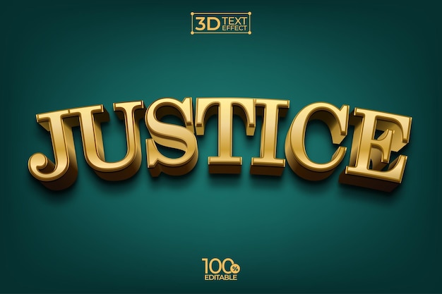 Justicia 3D Efecto de texto
