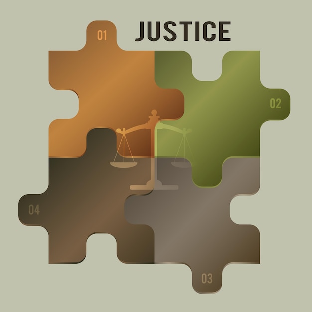 Vector justicia concepto componentes servicio rompecabezas style02