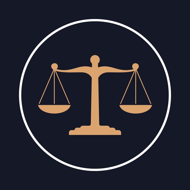 Justicia de escala icono asombroso abstracto vectorial de moda arte colorido ilustración diseño de fondo