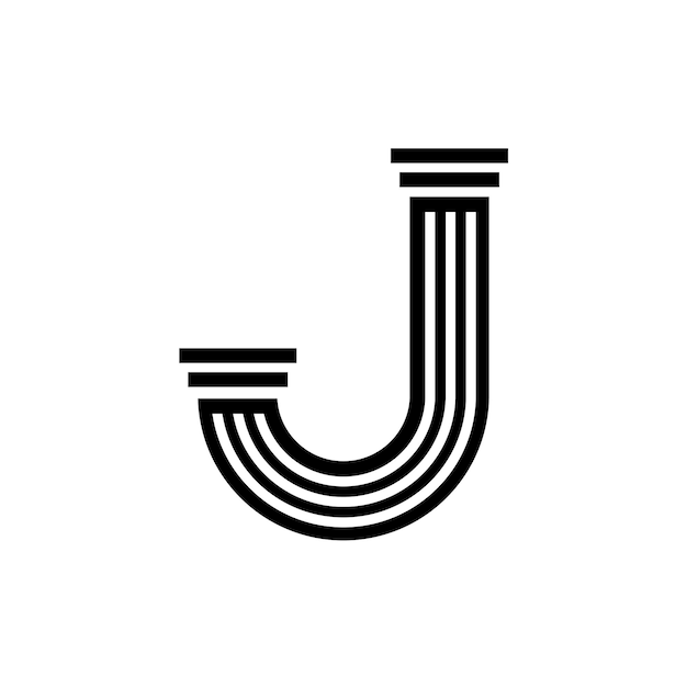 Justicia letra inicial J pilar columna bufete de abogados abogado diseño de logotipo