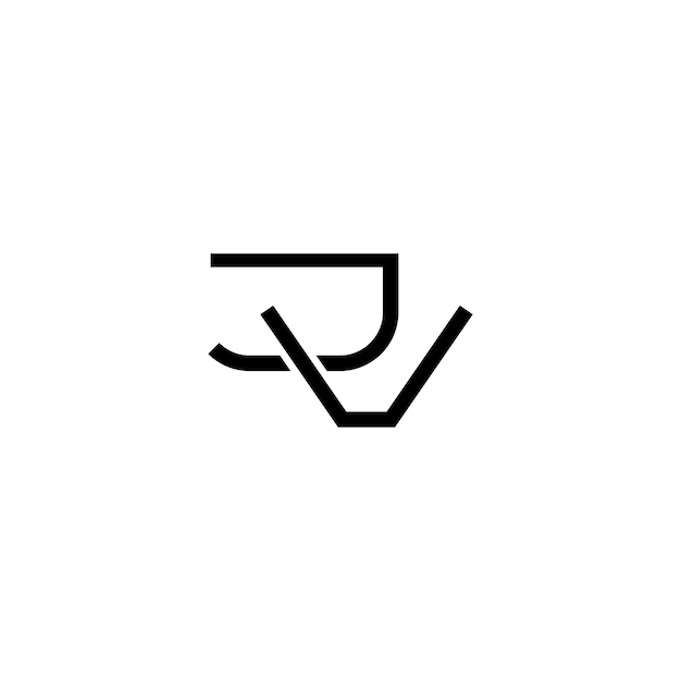 JV monograma logotipo diseño carta texto nombre símbolo monocromo logotipo alfabeto carácter simple logotipo