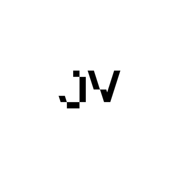JV monograma logotipo diseño carta texto nombre símbolo monocromo logotipo alfabeto carácter simple logotipo