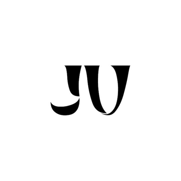 JV monograma logotipo diseño carta texto nombre símbolo monocromo logotipo alfabeto carácter simple logotipo