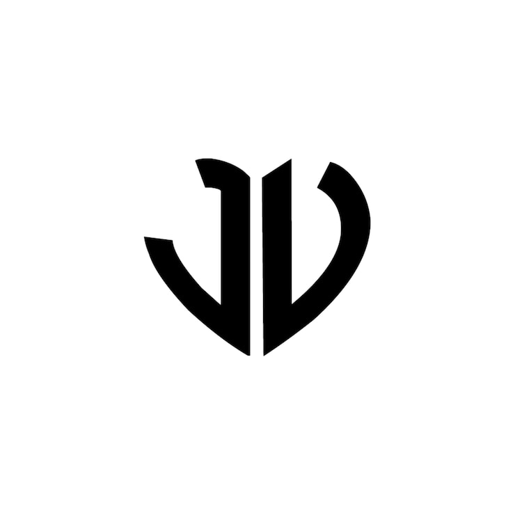 Vector jv monograma logotipo diseño carta texto nombre símbolo monocromo logotipo alfabeto carácter simple logotipo