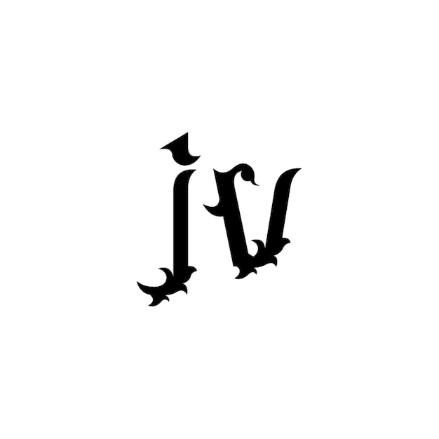 JV monograma logotipo diseño carta texto nombre símbolo monocromo logotipo alfabeto carácter simple logotipo
