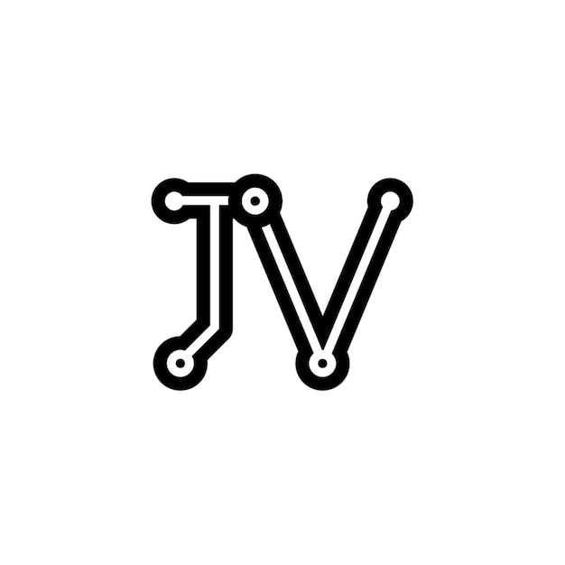 JV monograma logotipo diseño carta texto nombre símbolo monocromo logotipo alfabeto carácter simple logotipo