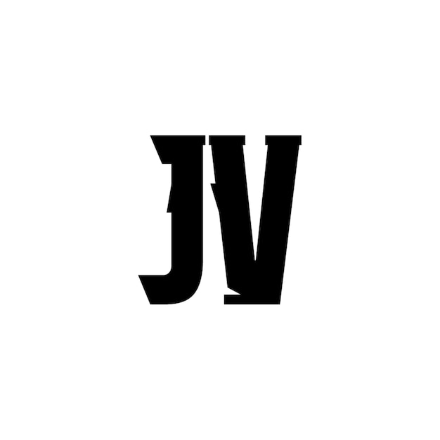 JV monograma logotipo diseño carta texto nombre símbolo monocromo logotipo alfabeto carácter simple logotipo