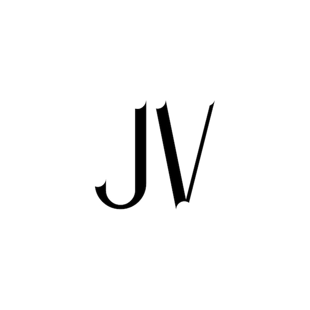 JV monograma logotipo diseño carta texto nombre símbolo monocromo logotipo alfabeto carácter simple logotipo