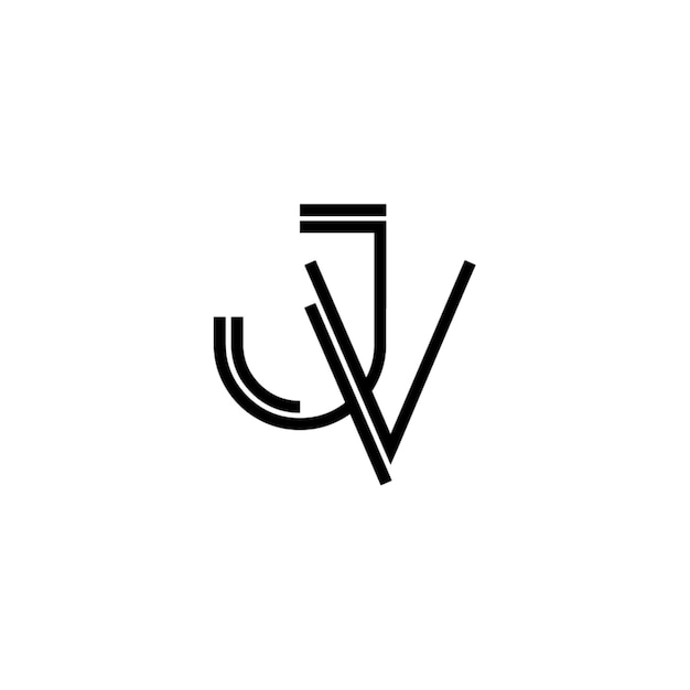 JV monograma logotipo diseño carta texto nombre símbolo monocromo logotipo alfabeto carácter simple logotipo