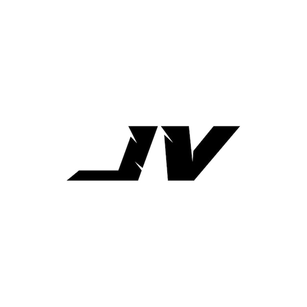 JV monograma logotipo diseño carta texto nombre símbolo monocromo logotipo alfabeto carácter simple logotipo