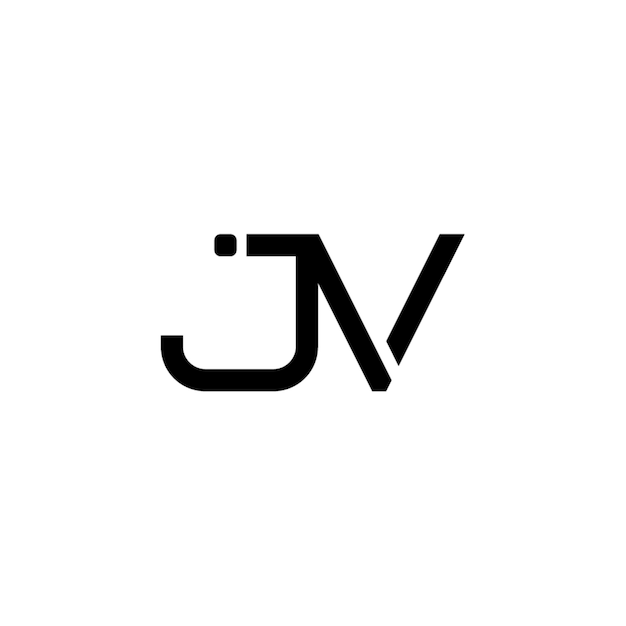 JV monograma logotipo diseño carta texto nombre símbolo monocromo logotipo alfabeto carácter simple logotipo