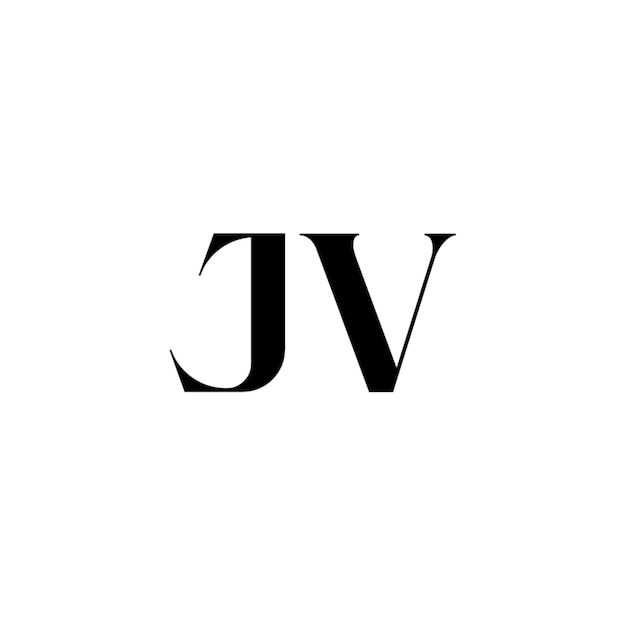 JV monograma logotipo diseño carta texto nombre símbolo monocromo logotipo alfabeto carácter simple logotipo