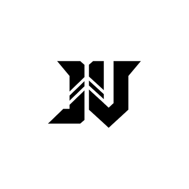 JV monograma logotipo diseño carta texto nombre símbolo monocromo logotipo alfabeto carácter simple logotipo