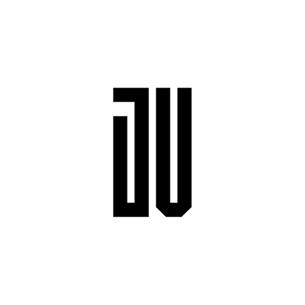 JV monograma logotipo diseño carta texto nombre símbolo monocromo logotipo alfabeto carácter simple logotipo