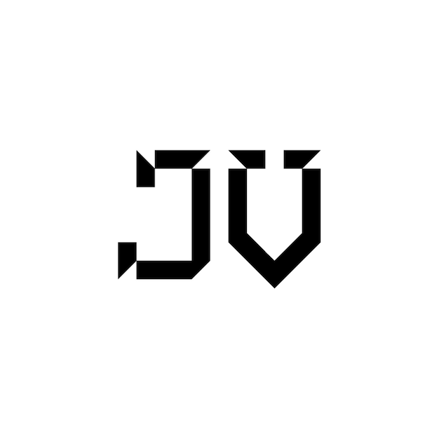 JV monograma logotipo diseño carta texto nombre símbolo monocromo logotipo alfabeto carácter simple logotipo
