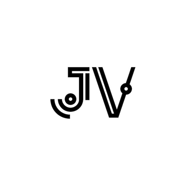 JV monograma logotipo diseño carta texto nombre símbolo monocromo logotipo alfabeto carácter simple logotipo