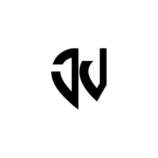 JV monograma logotipo diseño carta texto nombre símbolo monocromo logotipo alfabeto carácter simple logotipo