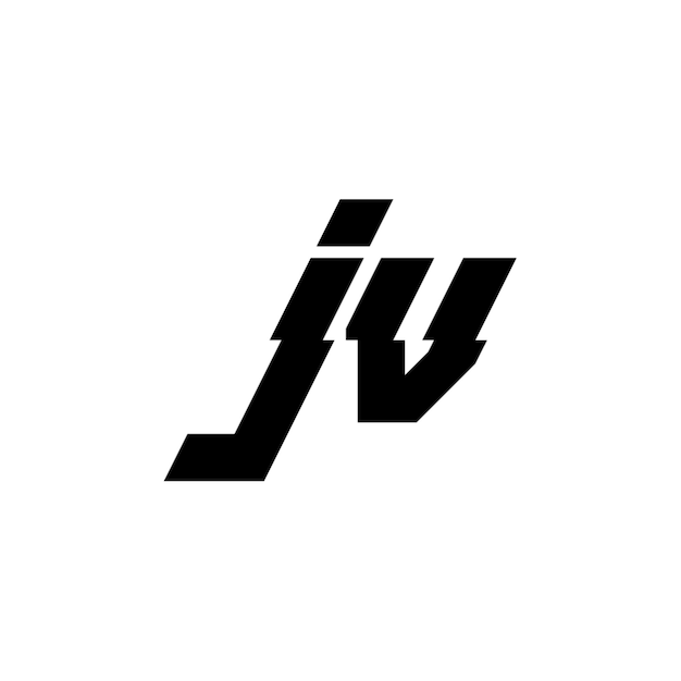 JV monograma logotipo diseño carta texto nombre símbolo monocromo logotipo alfabeto carácter simple logotipo