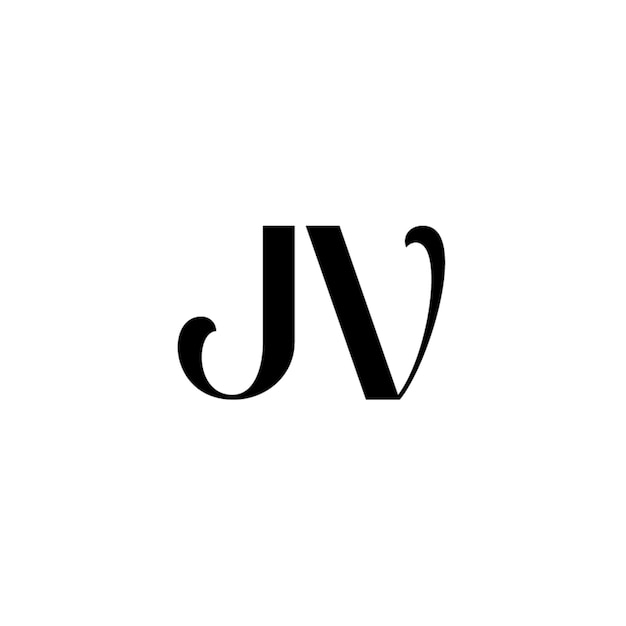 JV monograma logotipo diseño carta texto nombre símbolo monocromo logotipo alfabeto carácter simple logotipo
