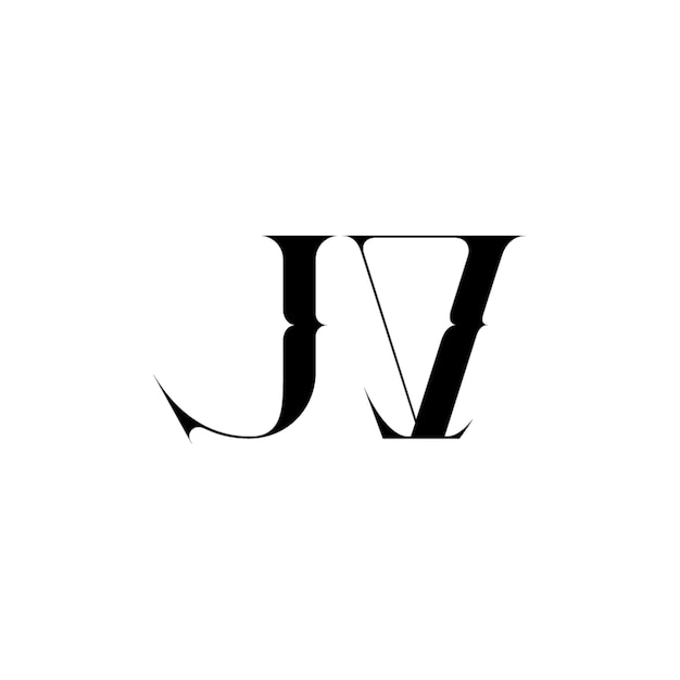 JV monograma logotipo diseño carta texto nombre símbolo monocromo logotipo alfabeto carácter simple logotipo