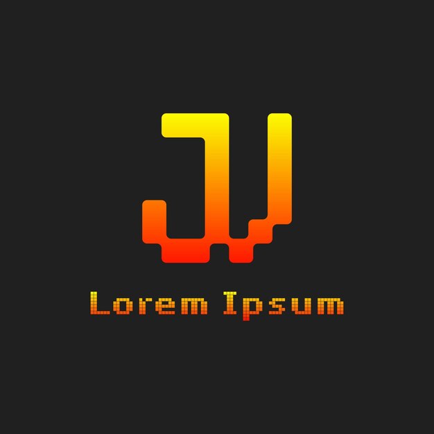 JV Pixel Monogram Logos adecuados para cualquier negocio con las iniciales JV o VJ