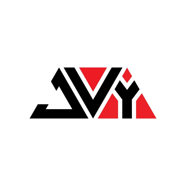 Vector jvy triángulo diseño de la letra del logotipo con forma de triángulo jvy diseño del logotipo del triángulo monograma jvy modelo de logotipo vectorial triángulo con color rojo jvy logotipo triangular sencillo elegante y lujoso logotipo jvy