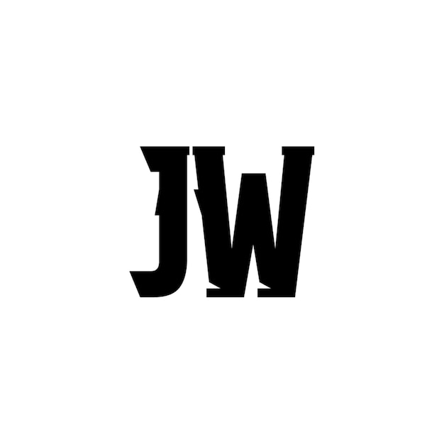 JW monograma diseño del logotipo letra texto nombre símbolo monocromático logotipo alfabeto carácter logotipo simple