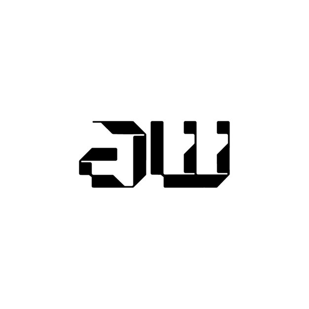 JW monograma diseño del logotipo letra texto nombre símbolo monocromático logotipo alfabeto carácter logotipo simple