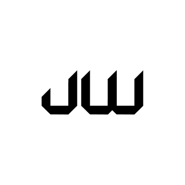 JW monograma diseño del logotipo letra texto nombre símbolo monocromático logotipo alfabeto carácter logotipo simple