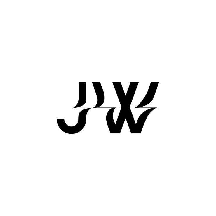 Vector jw monograma diseño del logotipo letra texto nombre símbolo monocromático logotipo alfabeto carácter logotipo simple