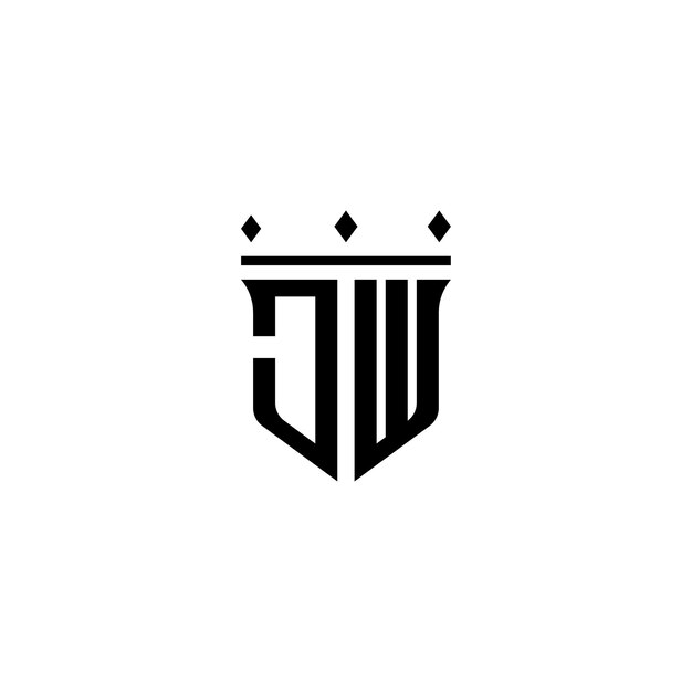 JW monograma logotipo diseño carta texto nombre símbolo monocromo logotipo alfabeto carácter simple logotipo